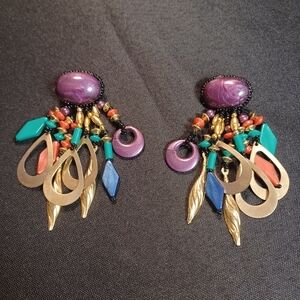 Amanda Smith Vintage Dangle Earrings Post Back